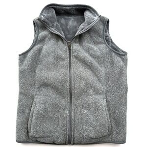 Laura Scott Reversible Herringbone &‎ Fleece Vest Size Medium